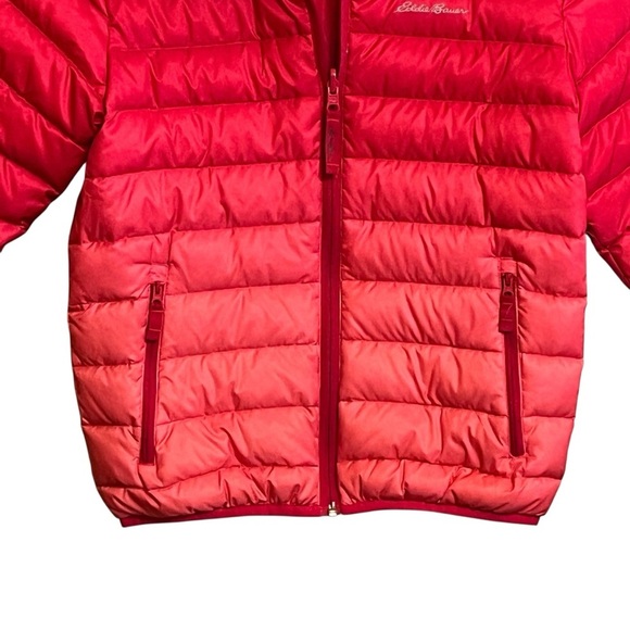 Eddie Bauer Puffer Reversible Hooded Duck Down Zip Jacket Size Child’s 10/12 - Picture 4 of 13